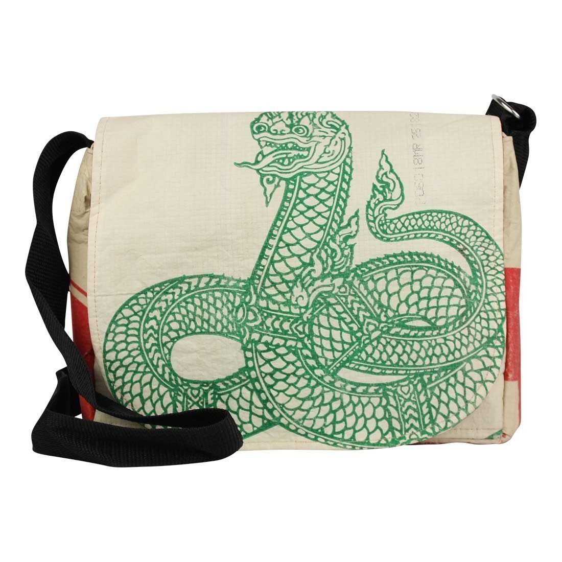 small recycled messenger bag - serpent