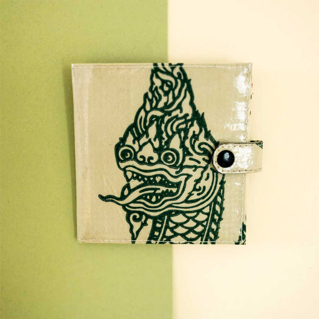 slim sustainable wallet from recycled materials -serpent design