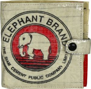 slim sustainable wallet from recycled materials - elephant