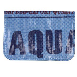 recycled feed bag cardholder - blue