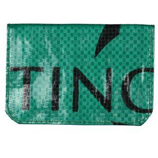 recycled feed bag cardholder - green