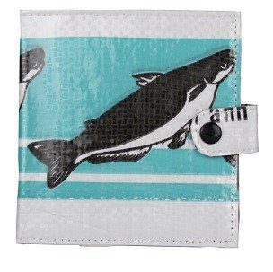 recycled feed bag wallet - white whale