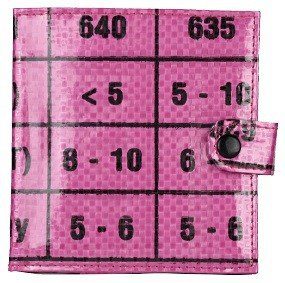 recycled feed bag wallet - pink