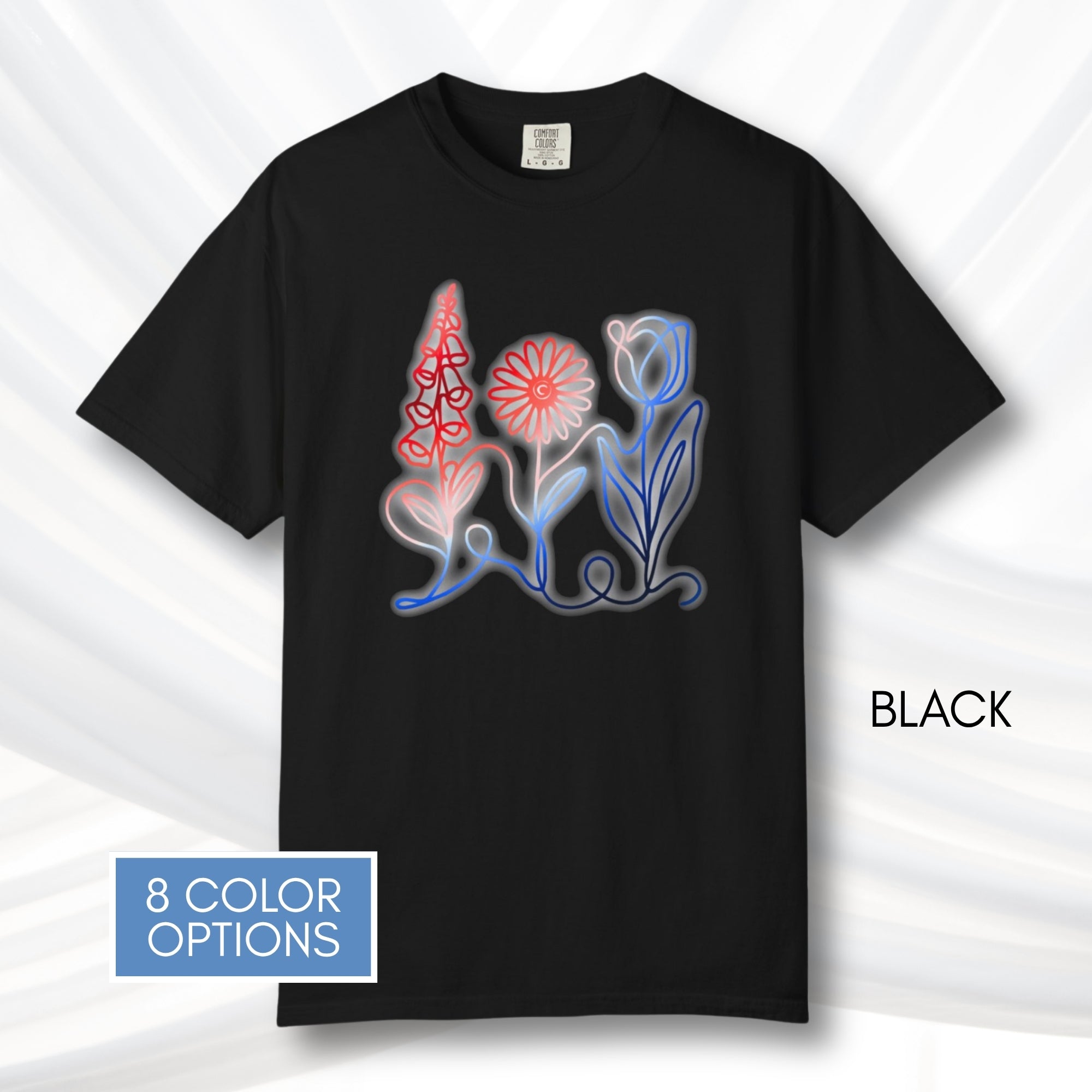 red-white-and-blue-foxglove-daisy-tulip-unisex-crewneck-tee-comfort-colors-tshirt-subtle-anti-trump-apparel-black