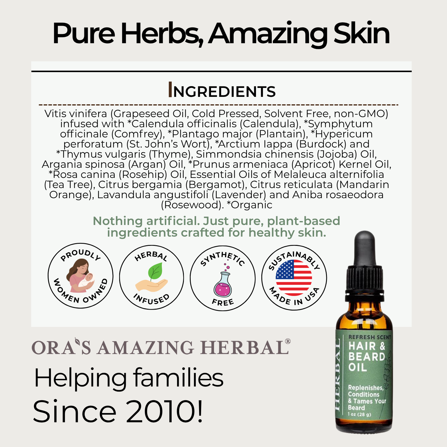 Refresh Hair and Beard Oil 1oz Informative Ingredient Tile