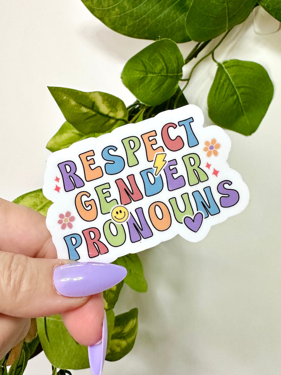 Respect Gender Pronouns LGBTQ Pride Sticker