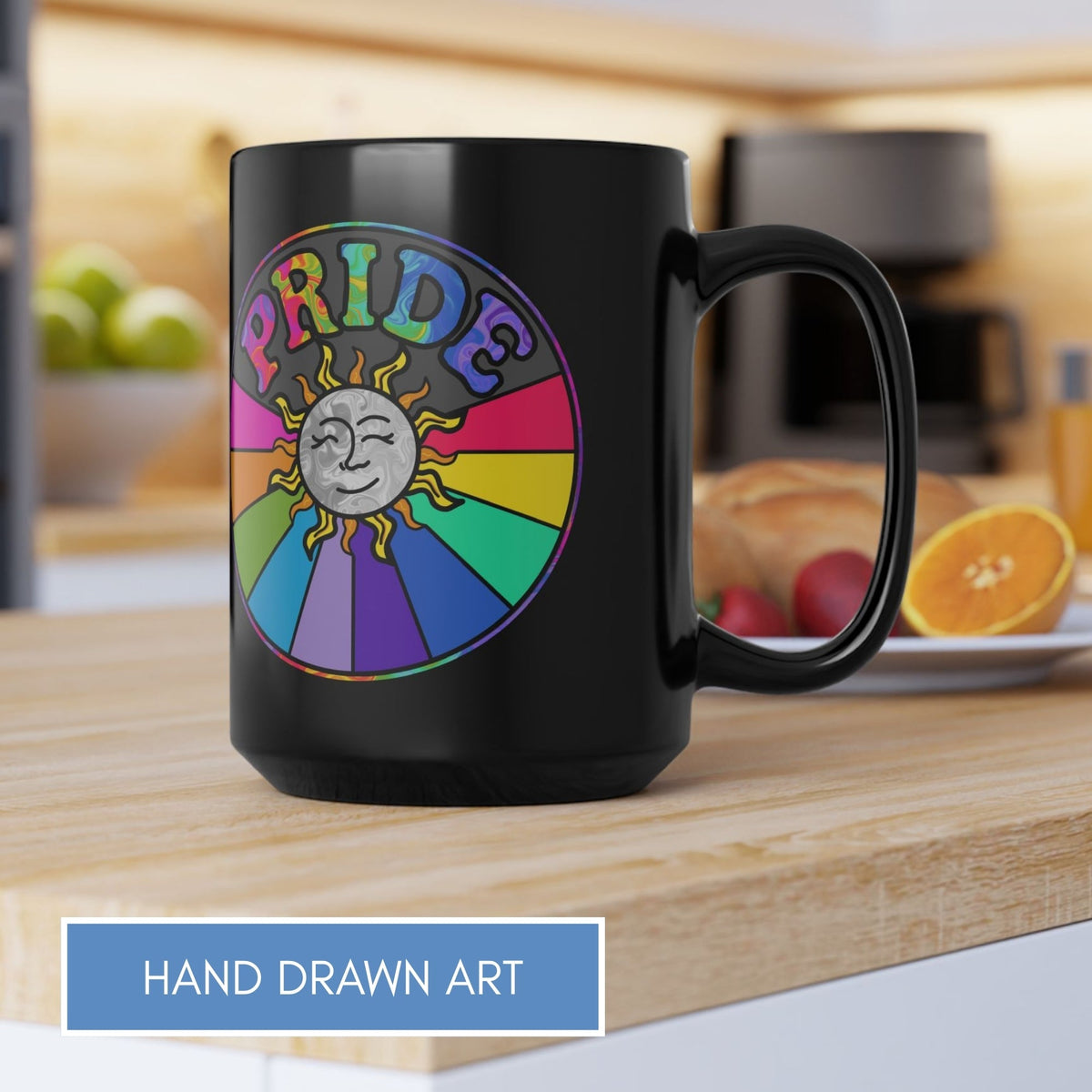 retro-rainbow-pride-hand-drawn-art-lgbtq-coffee-mug-personalizable-be-proud-of-who-you-are-15-ounce-black