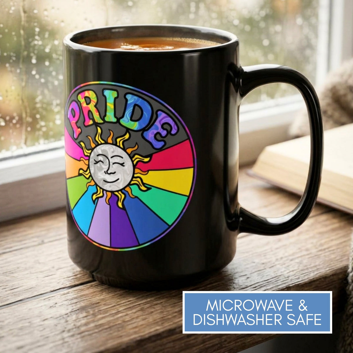 retro-rainbow-pride-hand-drawn-art-lgbtq-coffee-mug-personalizable-be-proud-of-who-you-are-15-ounce-black