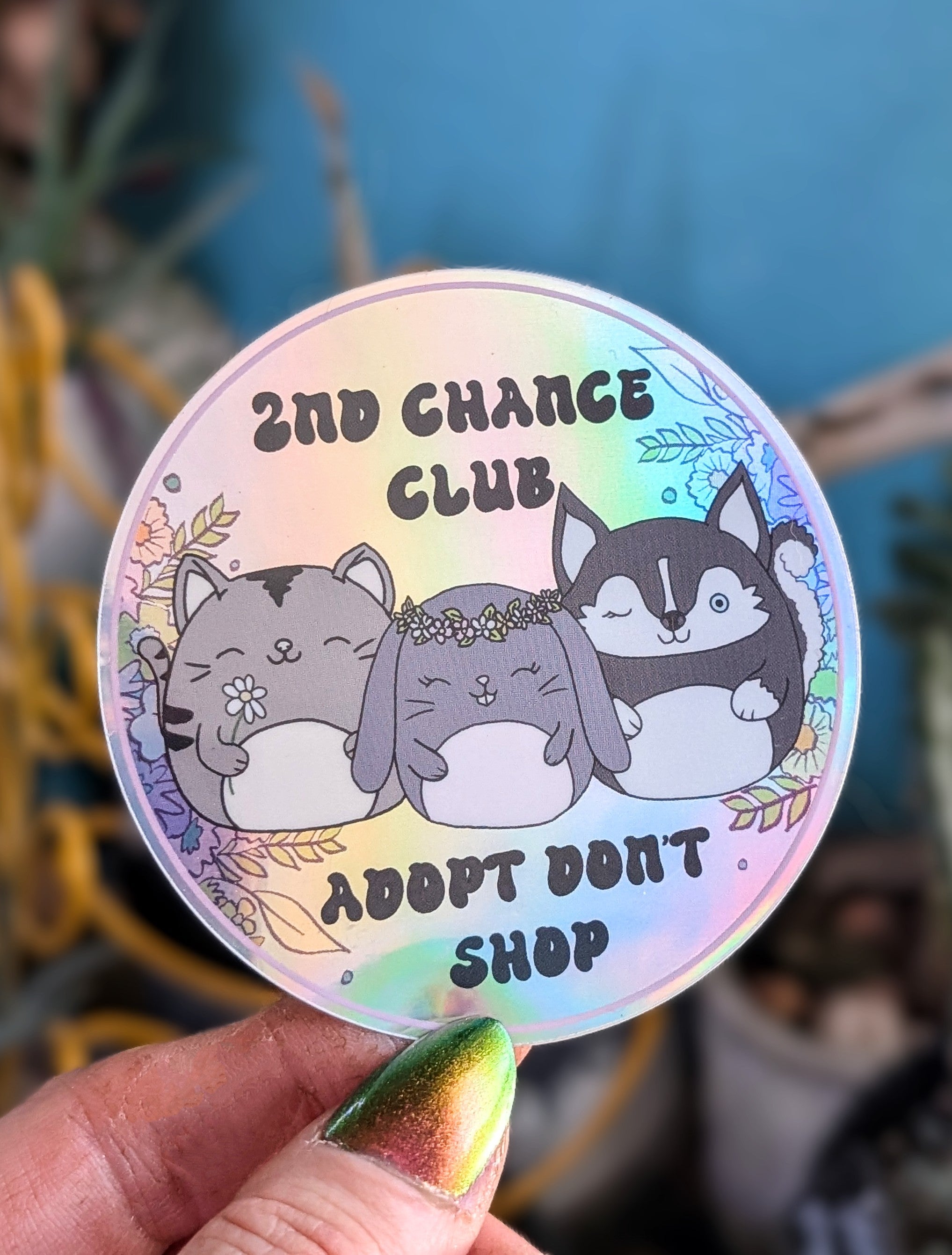Holographic Vinyl Sticker, Adopt Don&