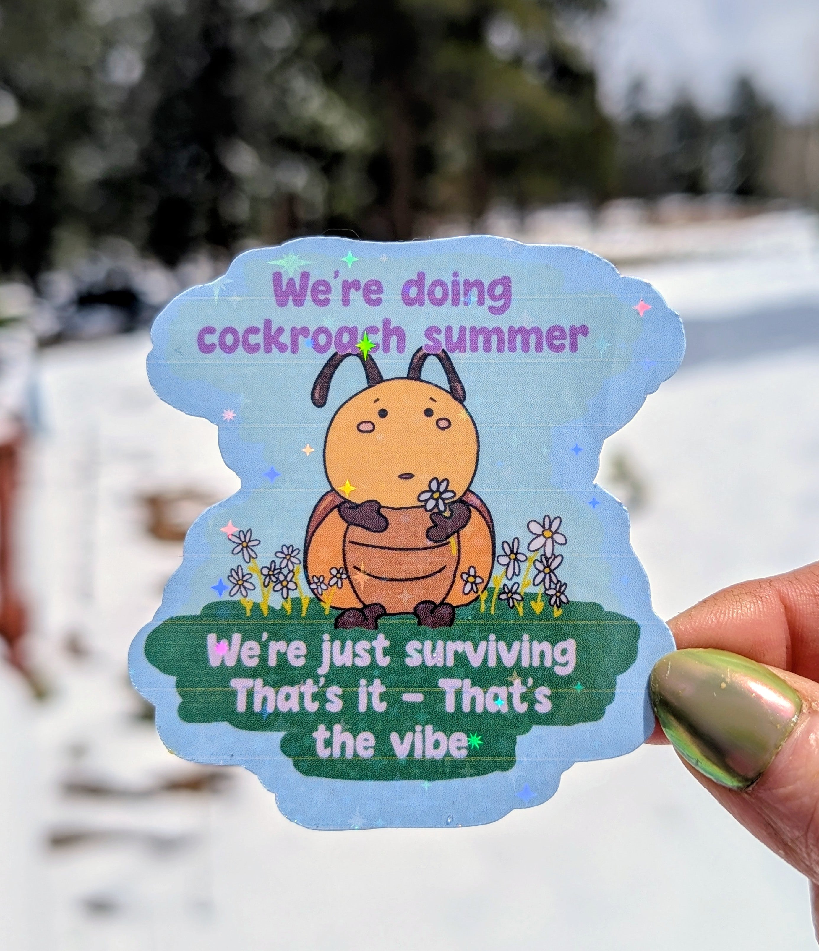 Feminist Feral Cockroach Vinyl Sticker