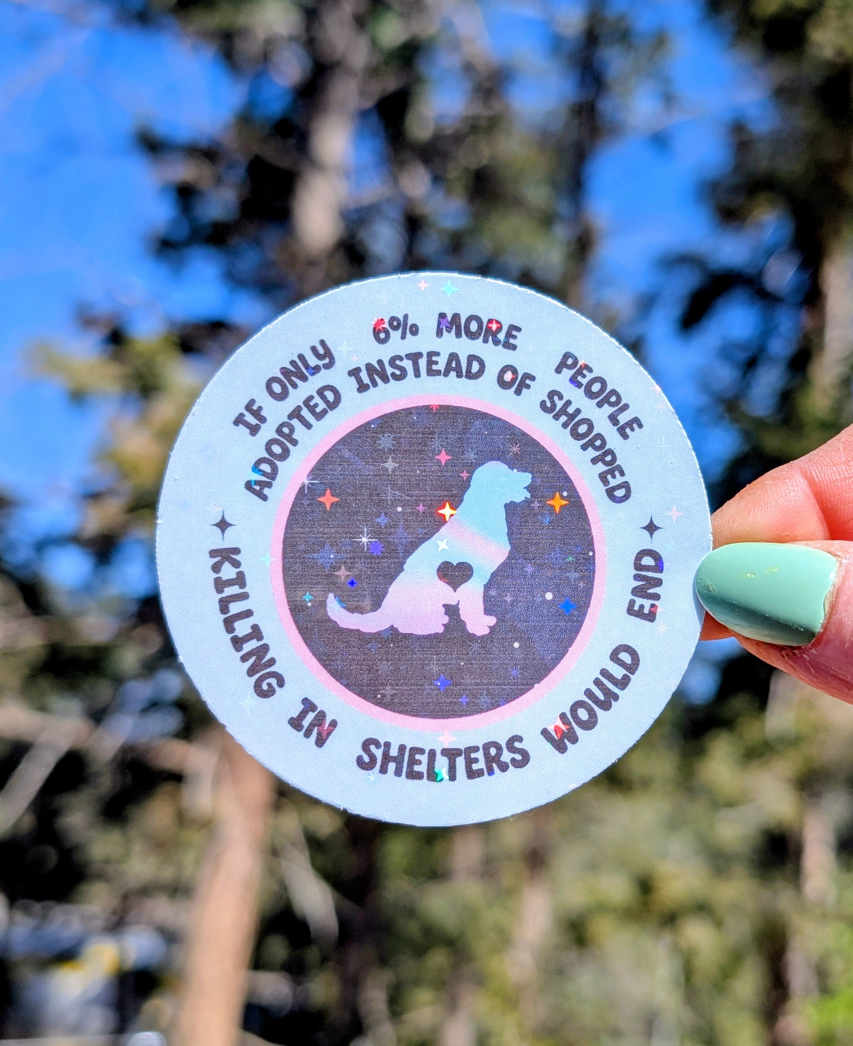 Holographic Vinyl Sticker, Adopt Don&
