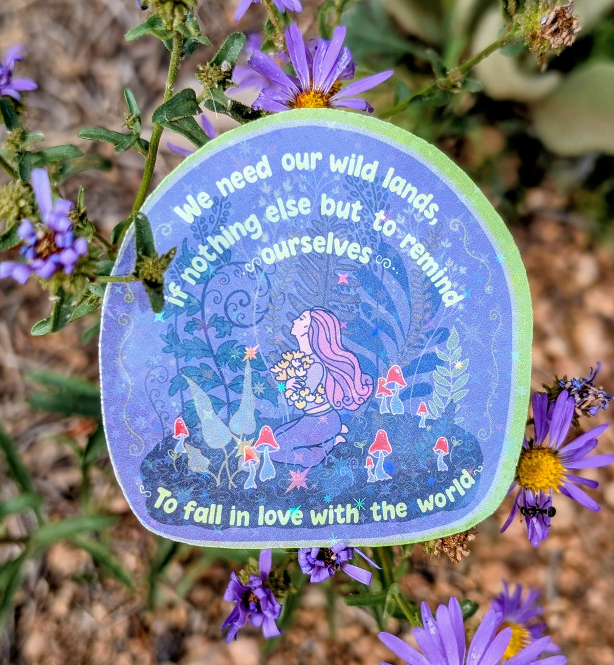 Support Wildland Firefighters, Climate Change, Protect Our Public Lands Glitter Vinyl Sticker, Wild Woman