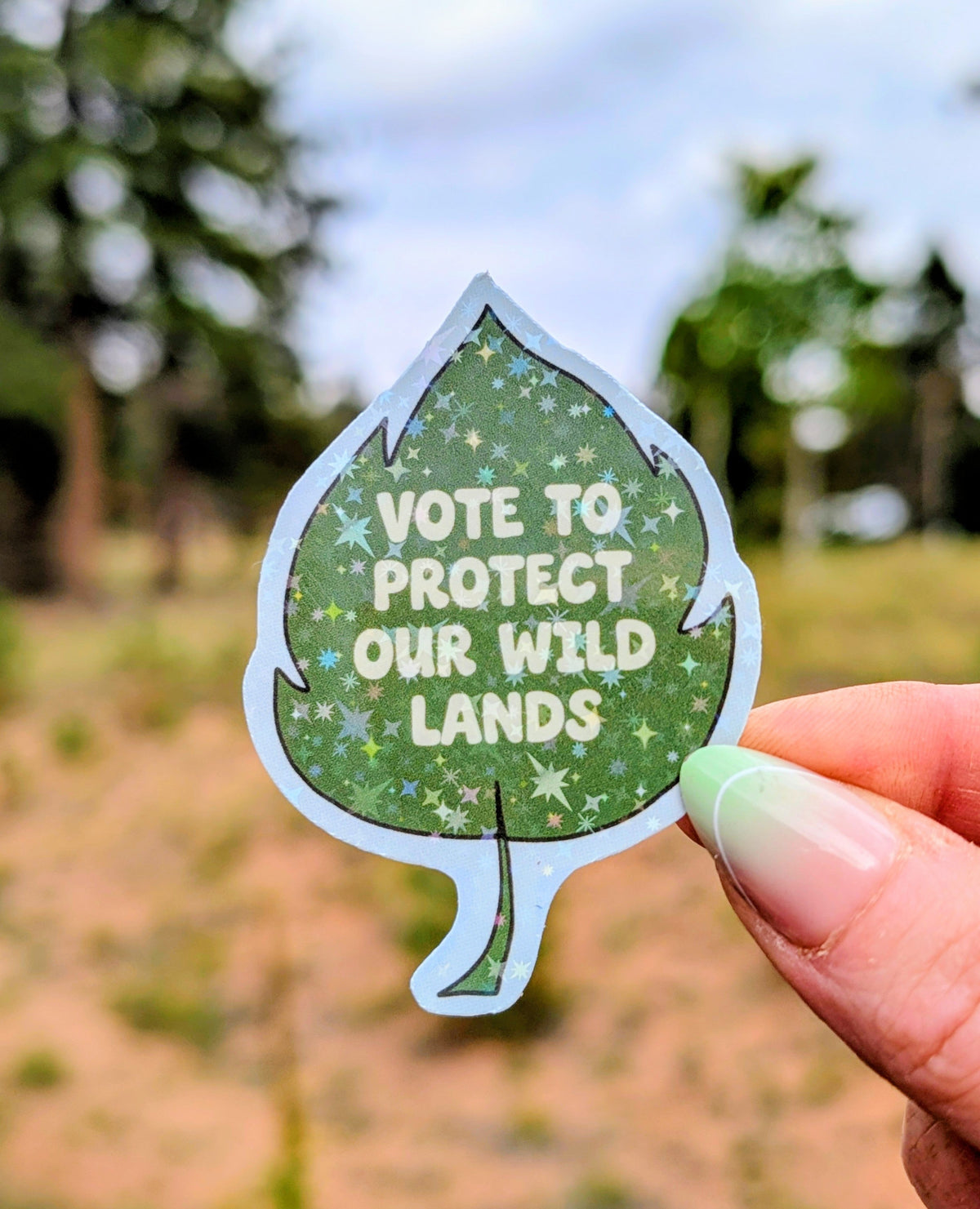 Support Wildland Firefighters, Climate Change, Protect Our Public Lands Glitter Vinyl Sticker