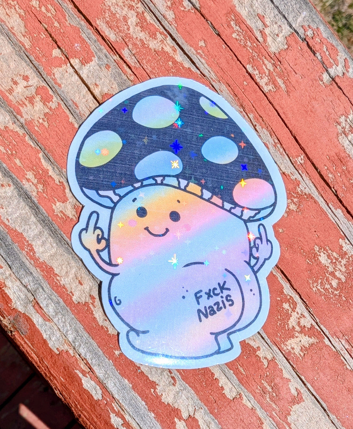 Anti-fascist Activist Mushroom Inspirational Feminist Vinyl Sticker