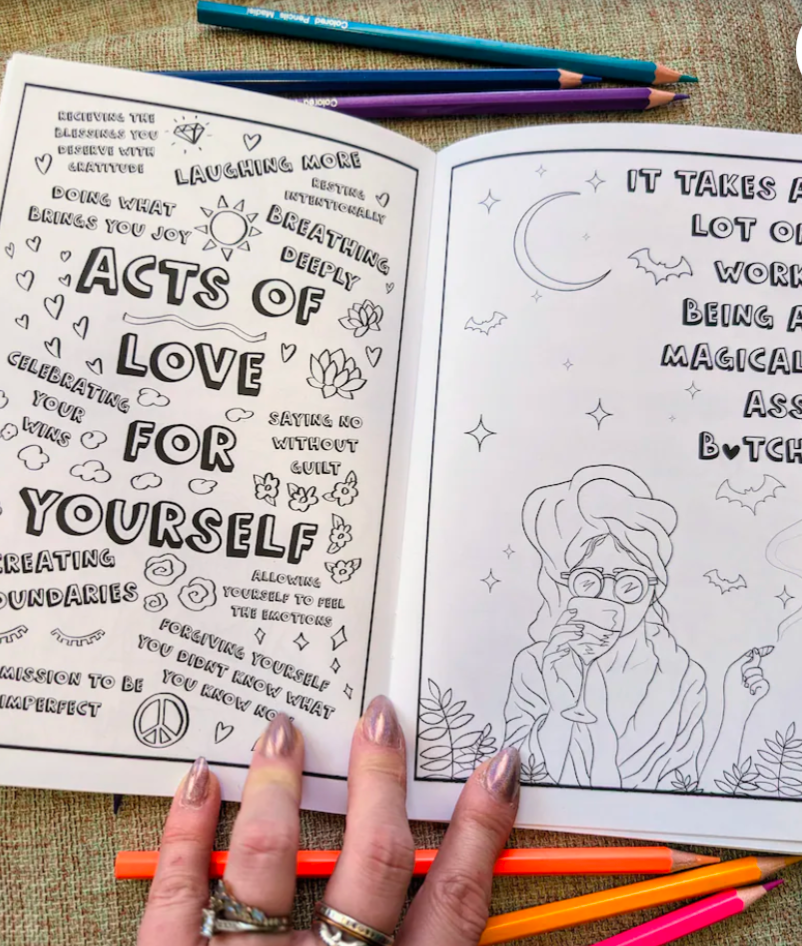 Badass Woman Feminist Coloring Book and Sticker Gift Pack