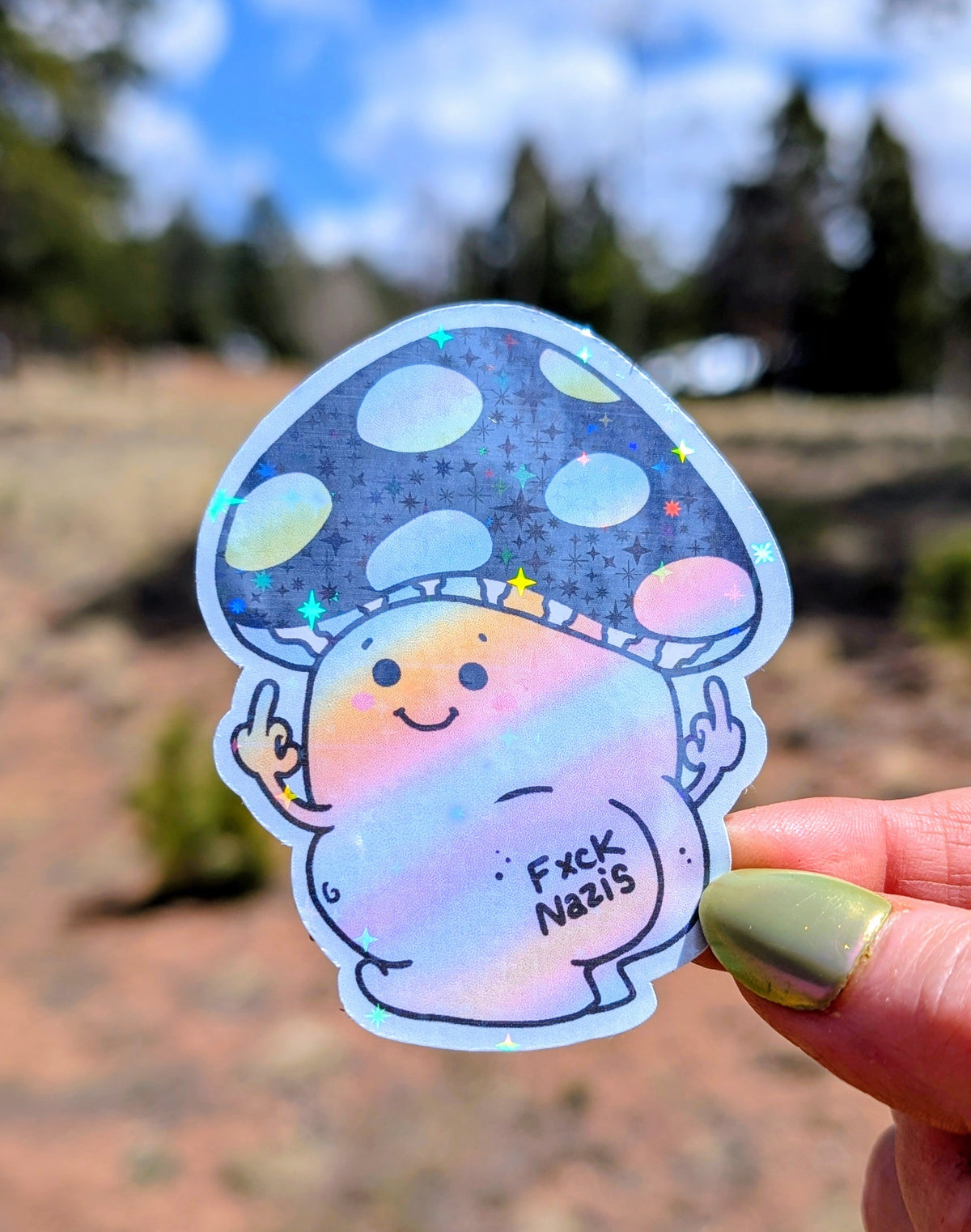 Anti-fascist Activist Mushroom Inspirational Feminist Vinyl Sticker