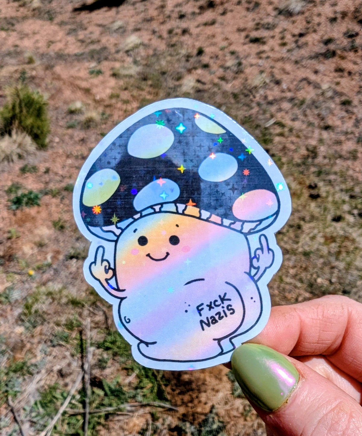 Anti-fascist Activist Mushroom Inspirational Feminist Vinyl Sticker