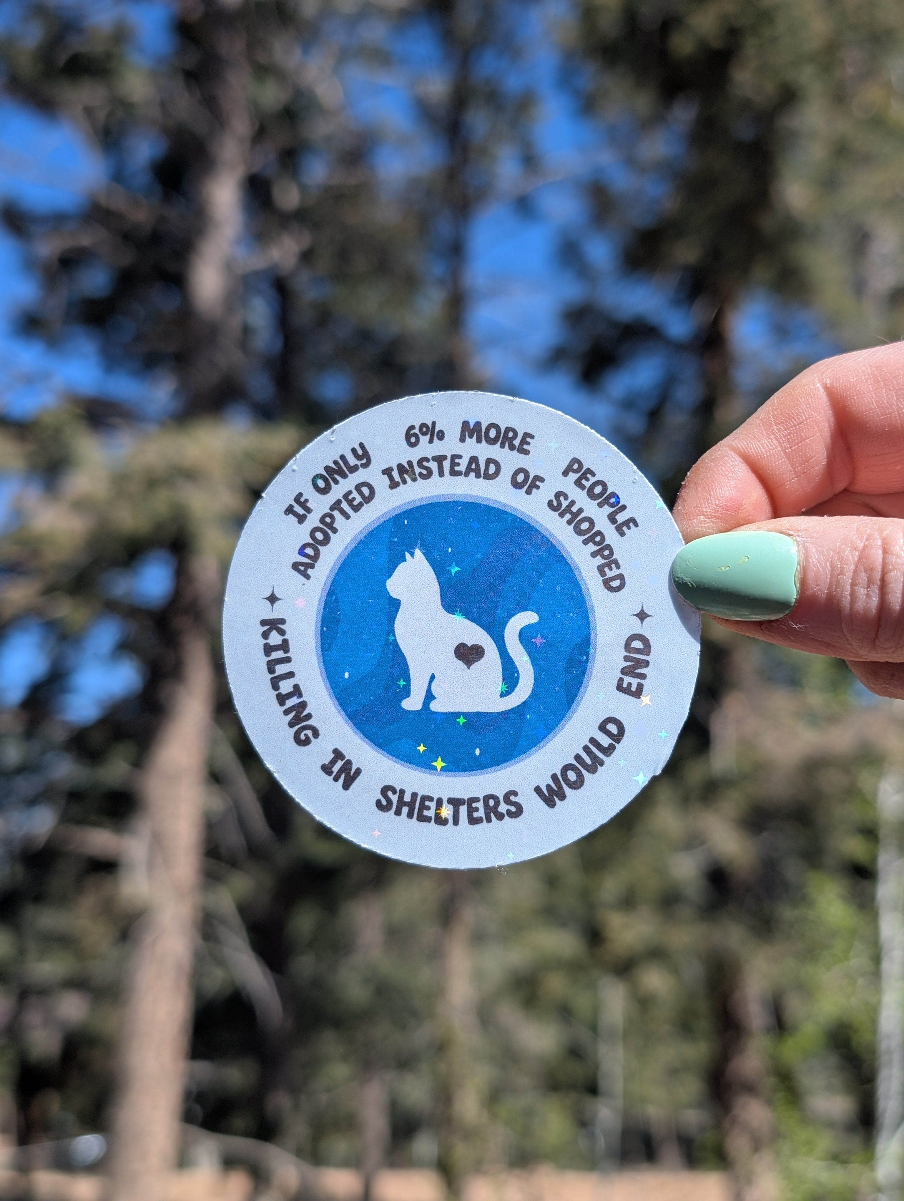 Holographic Vinyl Sticker, Adopt Don&