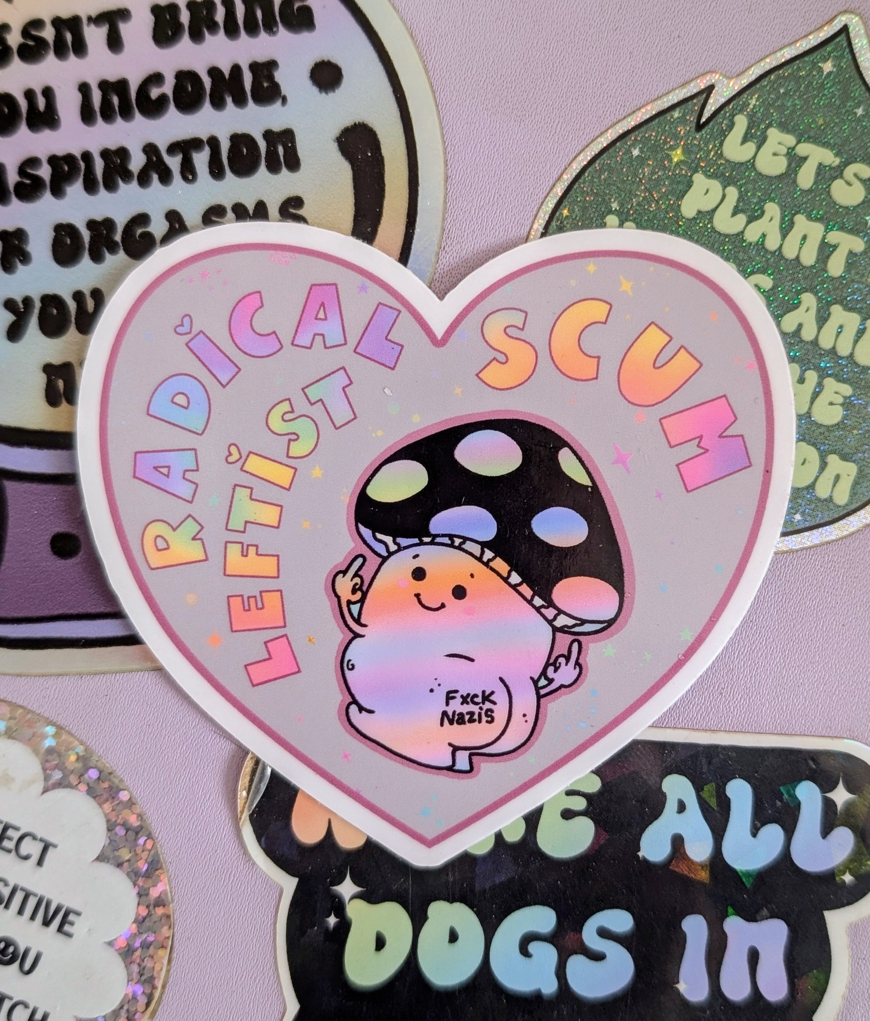 Radical Leftist Scum, Smash the Patriarchy Inspirational Anti-fascist Vinyl Sticker