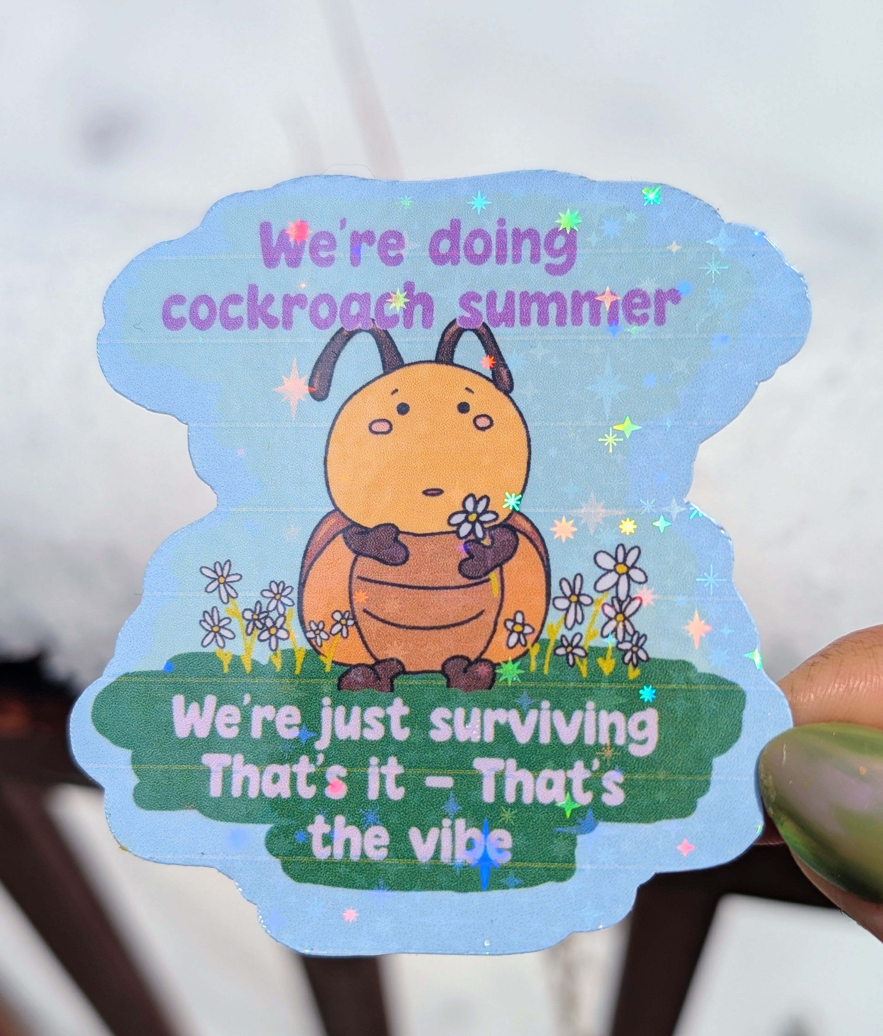Feminist Feral Cockroach Vinyl Sticker