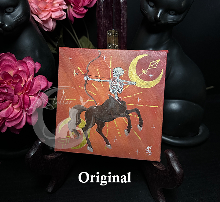 Sagittarius Zodiac Print with Celestial Accents, Zodiac series