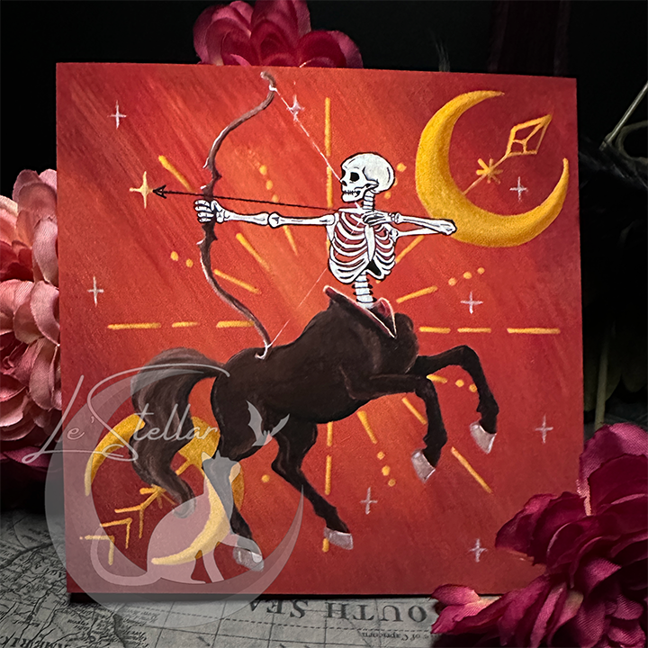 Sagittarius Zodiac Print with Celestial Accents, Zodiac series