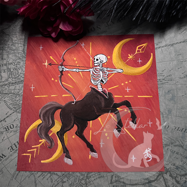 Sagittarius Zodiac Print with Celestial Accents, Zodiac series