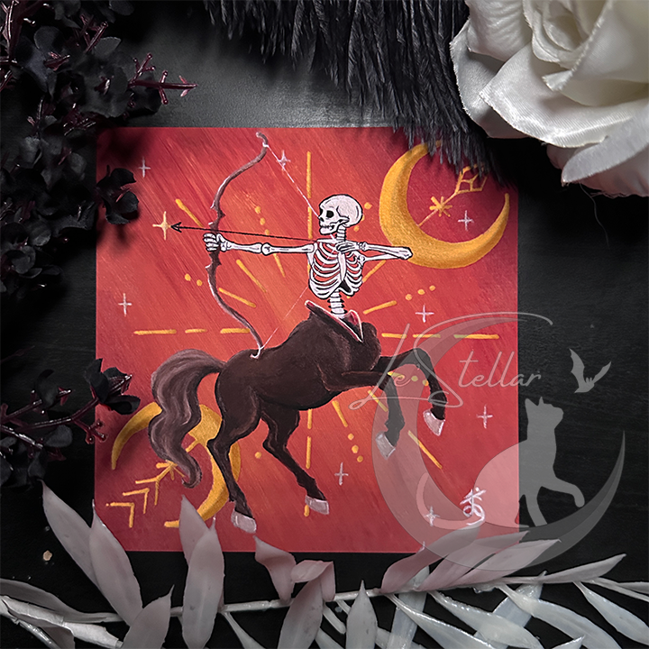 Sagittarius Zodiac Print with Celestial Accents, Zodiac series