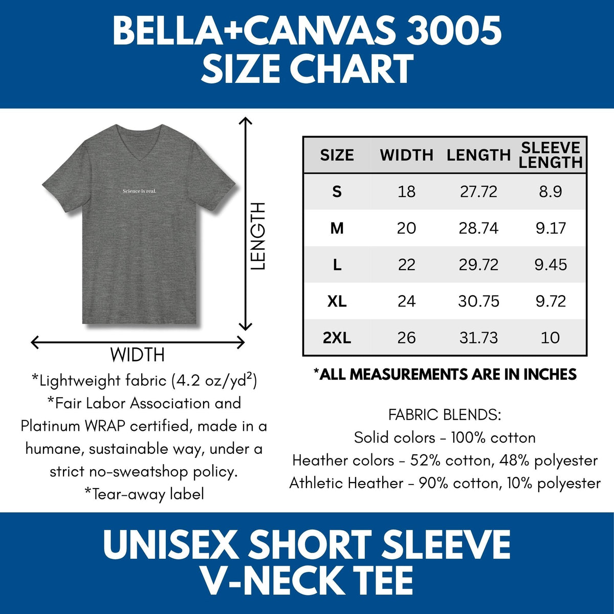 science-is-real-unisex-v-neck-tee-short-sleeve-activism-tshirt-size-chart