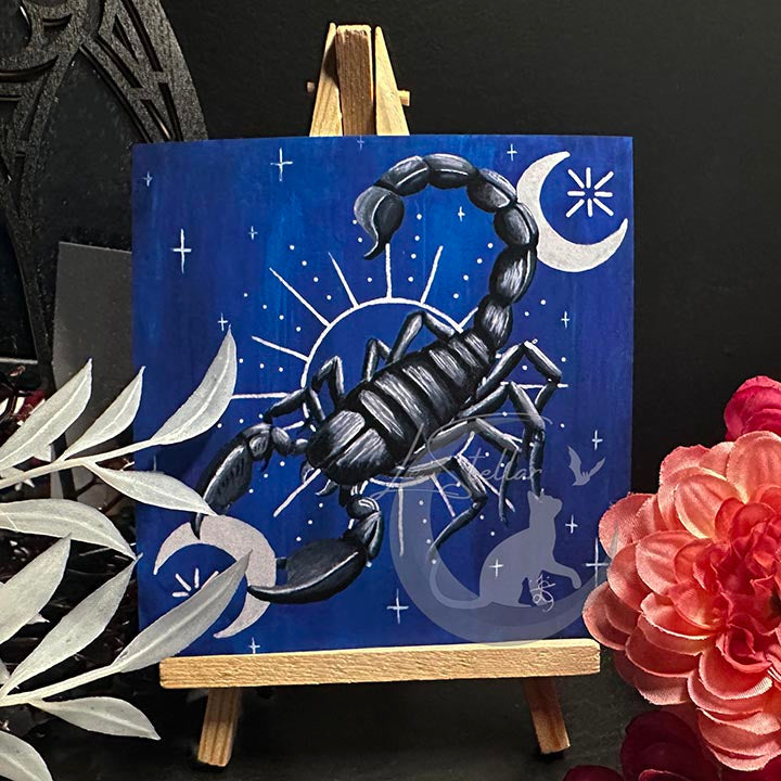 Scorpio Zodiac Print with Celestial Accents, Zodiac series