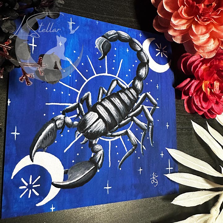 Scorpio Zodiac Print with Celestial Accents, Zodiac series