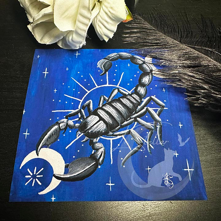 Scorpio Zodiac Print with Celestial Accents, Zodiac series