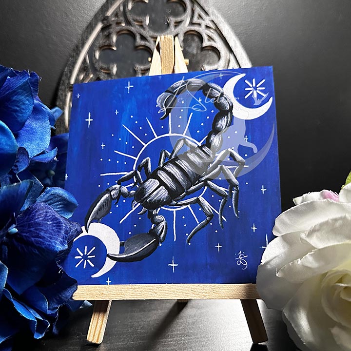 Scorpio Zodiac Print with Celestial Accents, Zodiac series