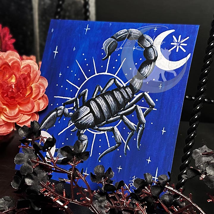 Scorpio Zodiac Print with Celestial Accents, Zodiac series