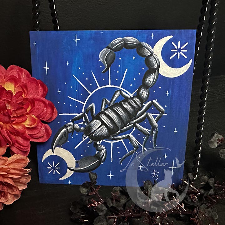 Scorpio Zodiac Print with Celestial Accents, Zodiac series