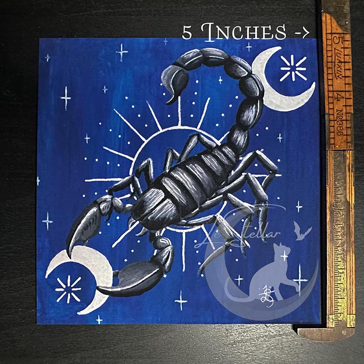 Scorpio Zodiac Print with Celestial Accents, Zodiac series