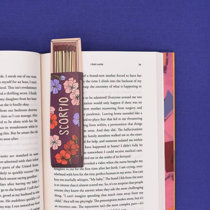Zodiac Matchbox Bookmarks | Die-Cut Floral Astrology Bookmarks