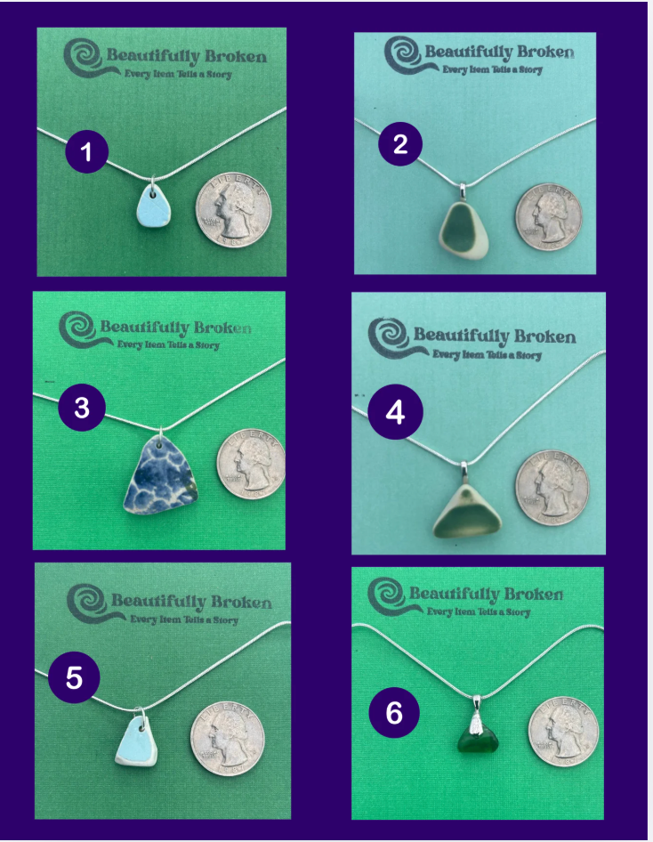 Beautifully Broken Sea Glass, Pottery & Stone Necklaces