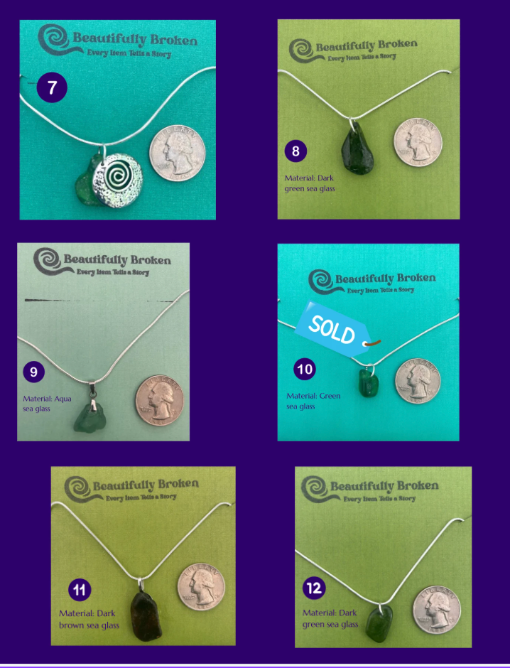 Beautifully Broken Sea Glass, Pottery & Stone Necklaces
