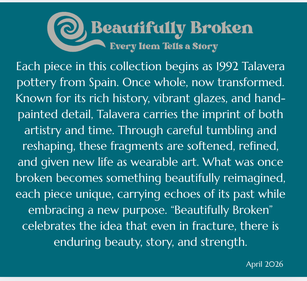 Beautifully Broken Necklaces with Green Talavera Pottery from Spain