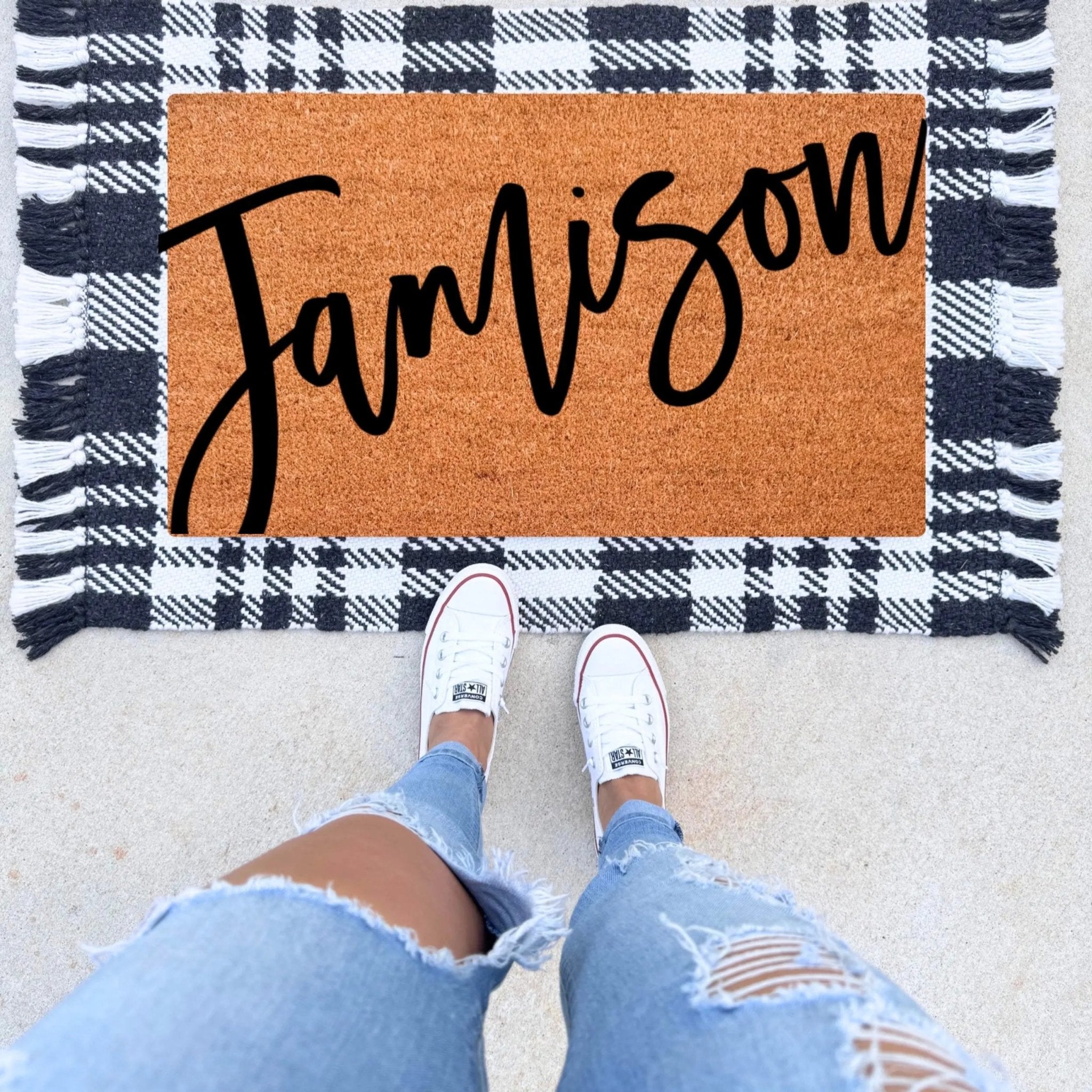 Script Family Name Doormat - The Simply Rustic Barn