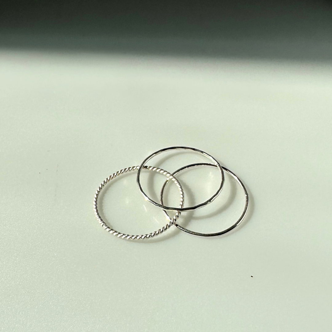Sterling Silver Stacking Ring - Hammered