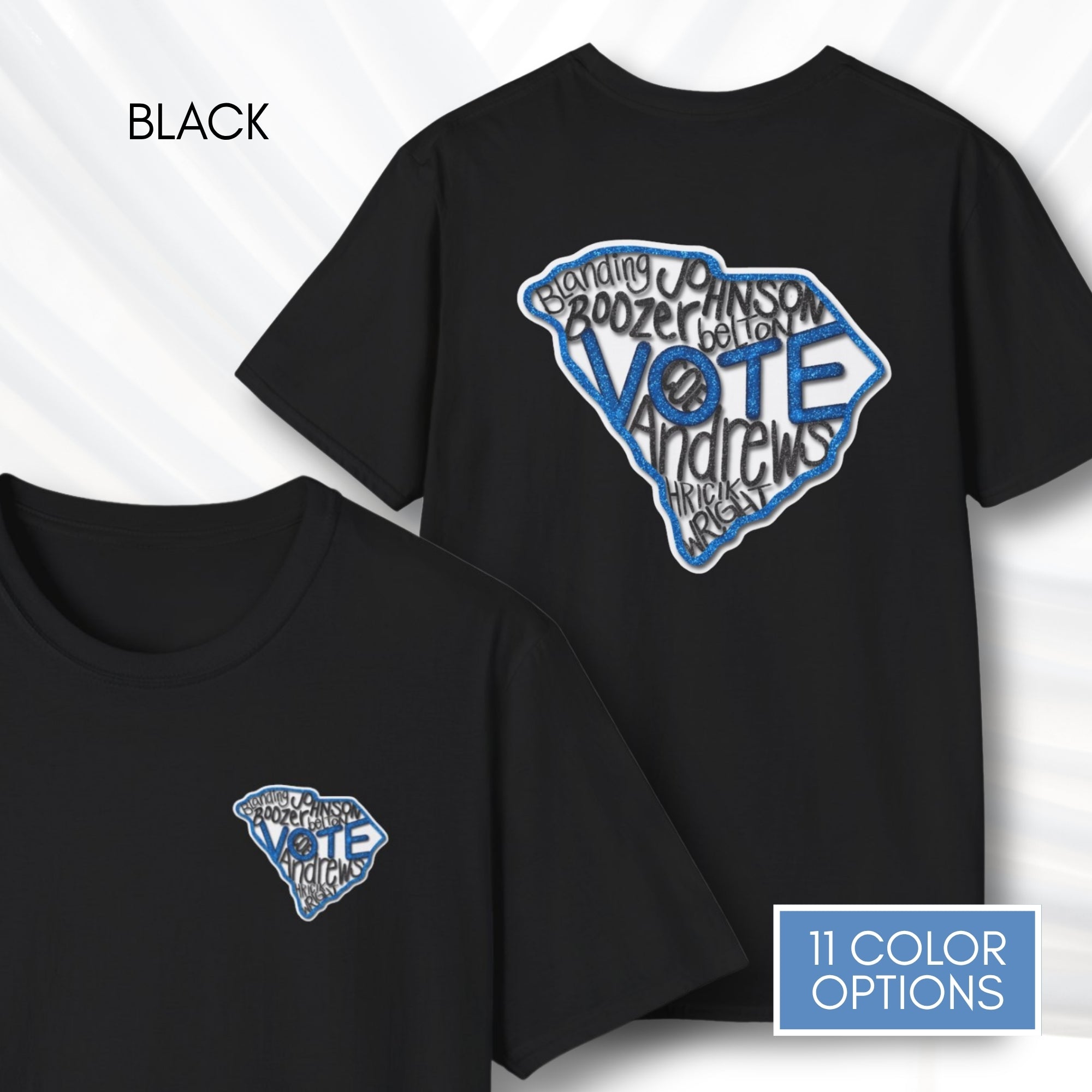 south-carolina-votes-blue-2026-democratic-candidate-unisex-tshirt-sc-activist-campaign-tee-hand-drawn-art-annie-andrews-jermaine-johnson-black