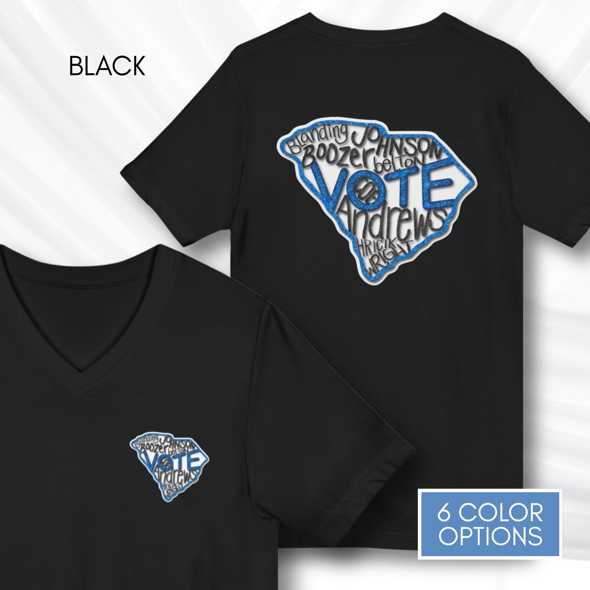 south-carolina-votes-blue-2026-democratic-candidate-v-neck-tee-hand-drawn-art-sc-activist-campaign-tshirt-black