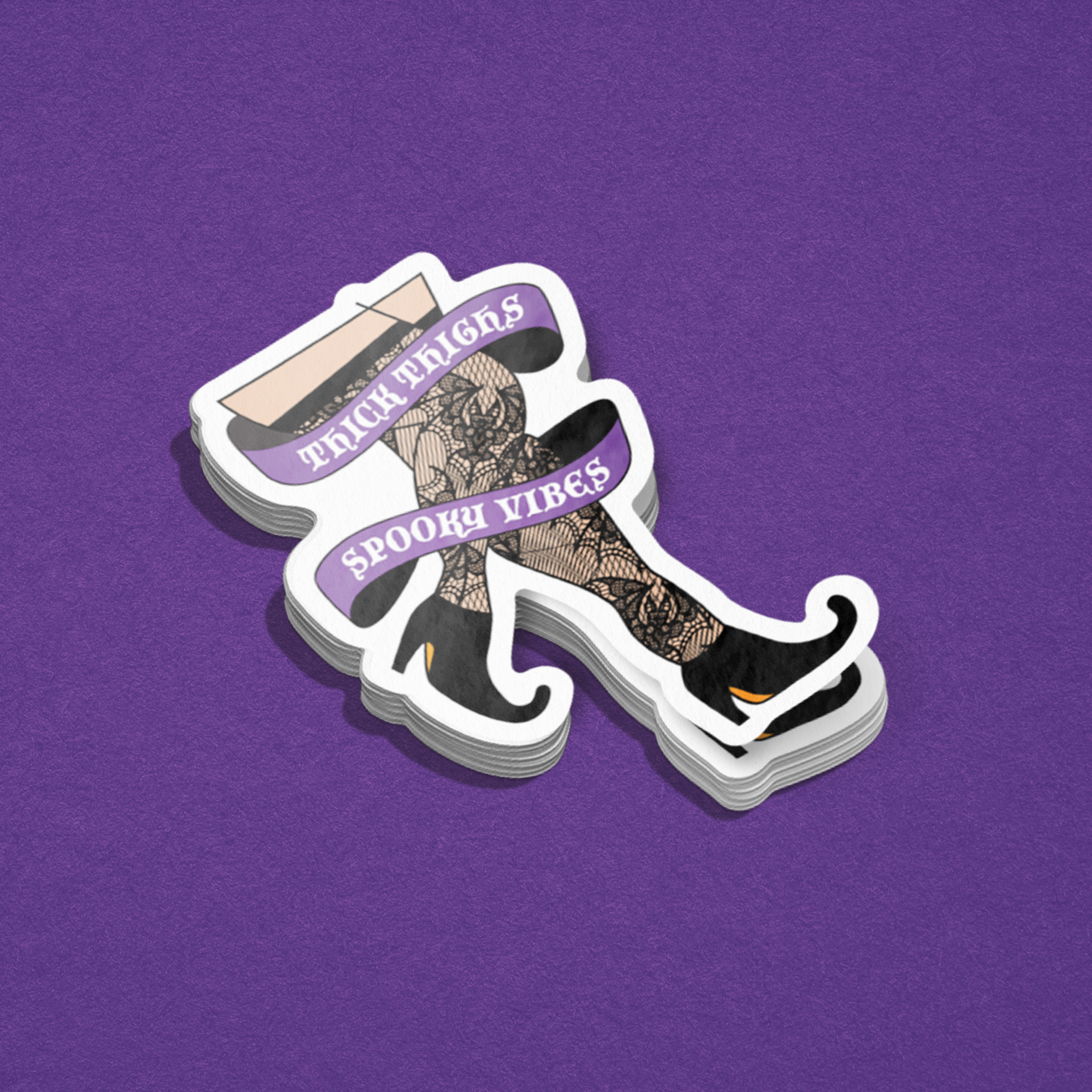 Thick thighs spooky vibes sticker