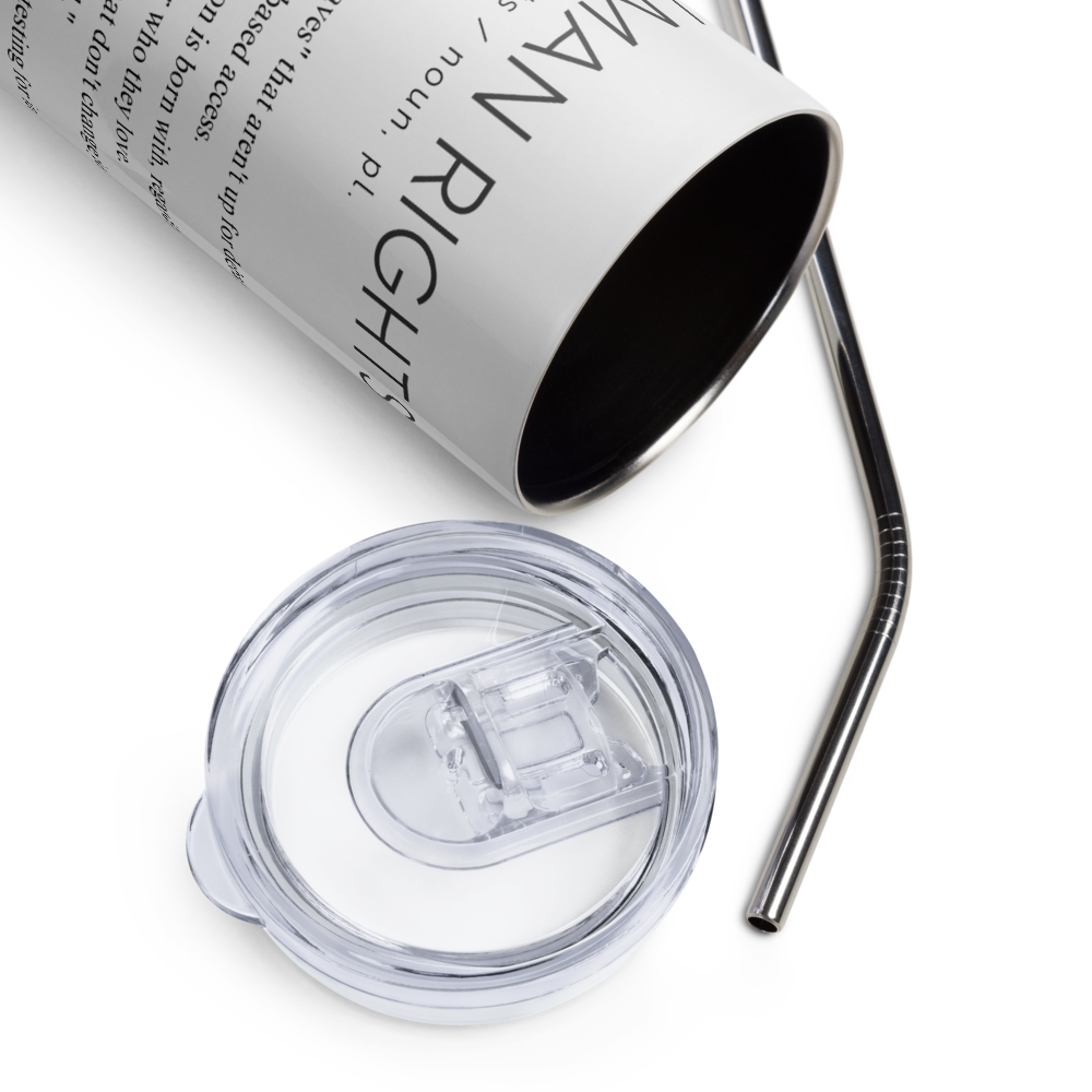 Stainless Steel Tumbler - HUMAN RIGHTS - Defined: Terms for Our Time