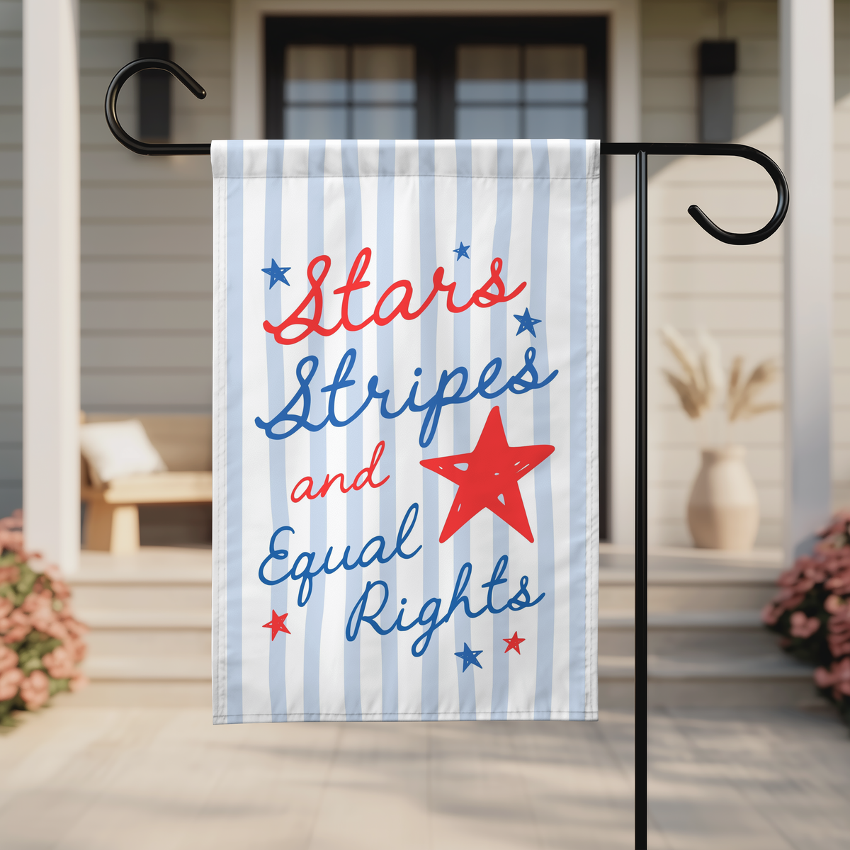 Stars Stripes and Equal Rights Garden Flag