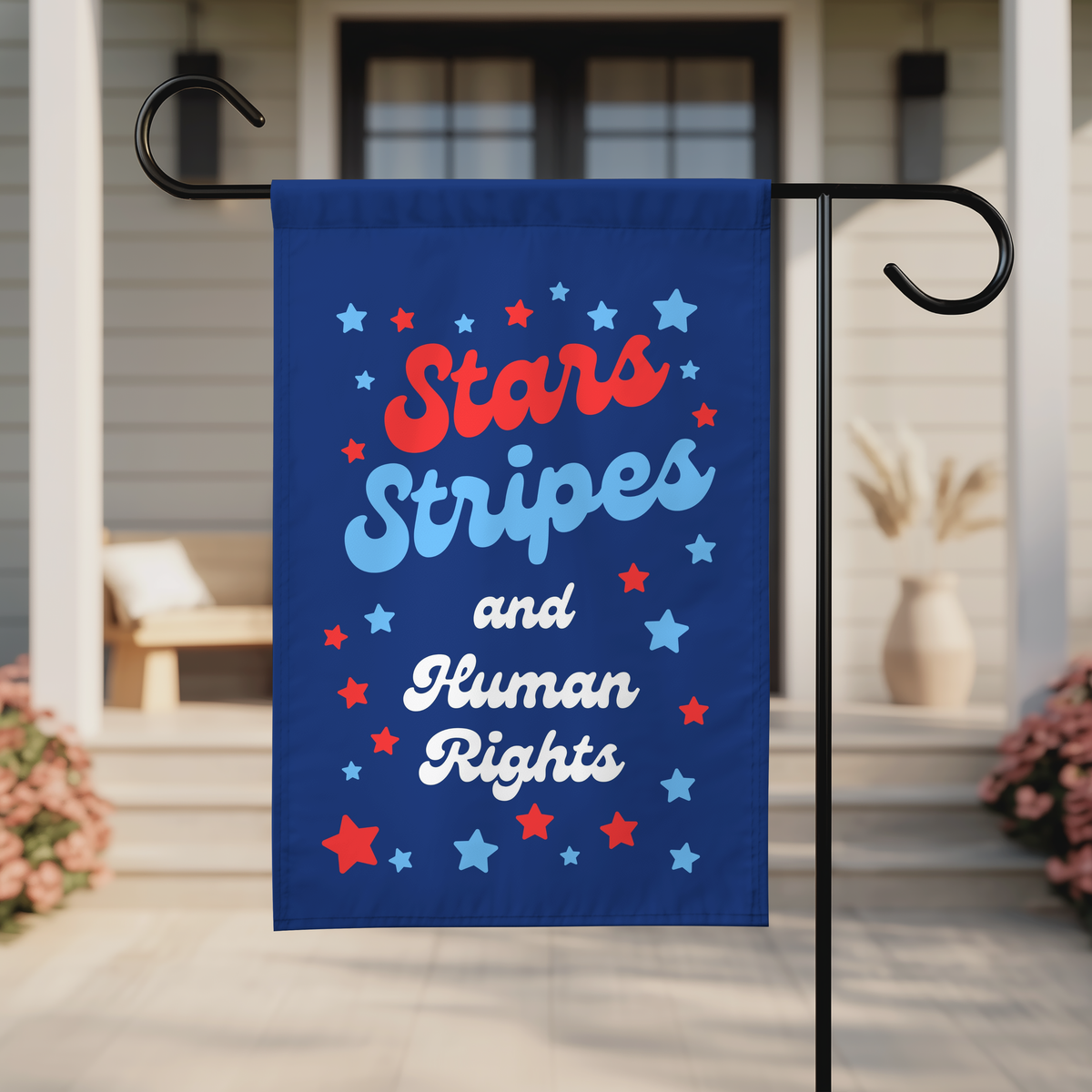 Stars Stripes and Human Rights Garden Flag