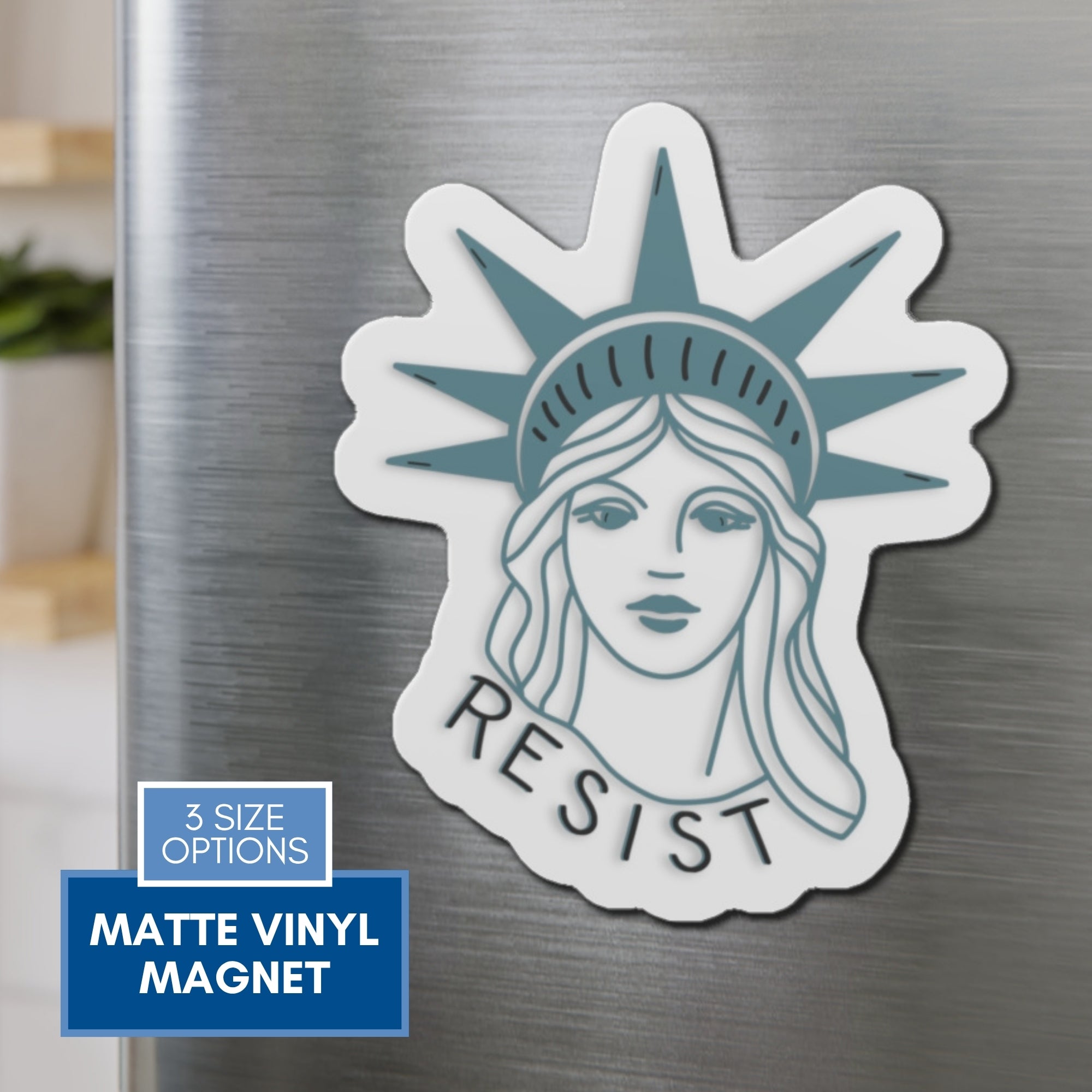 statue-of-liberty-resist-hand-drawn-art-magnet-car-refrigerator-locker-decor-vinyl-matte-weather-resistant