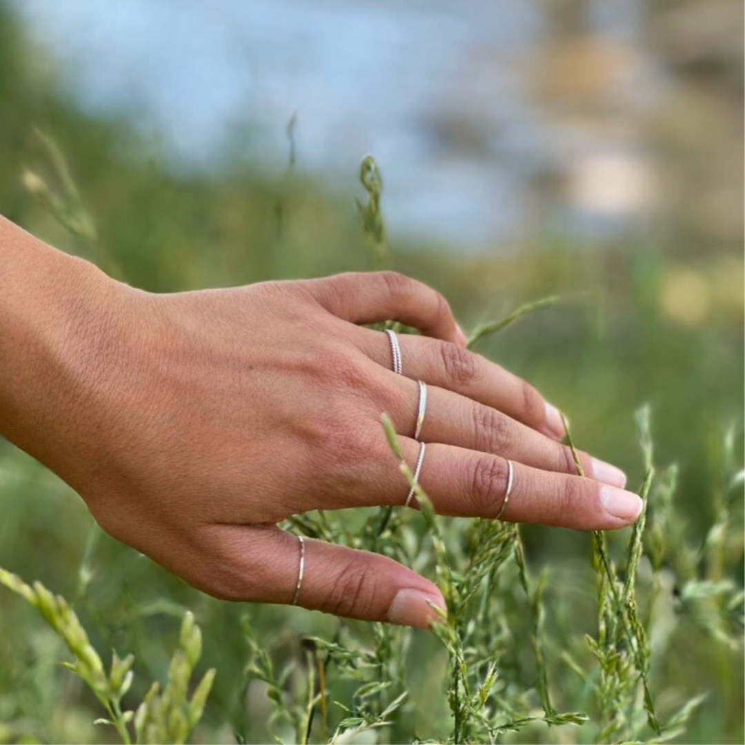 Sterling Silver Stacking Ring - Hammered
